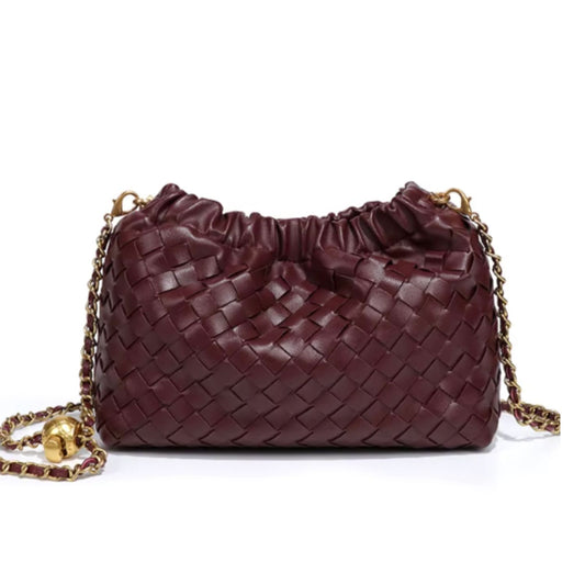 Chain Clutch Wine Red